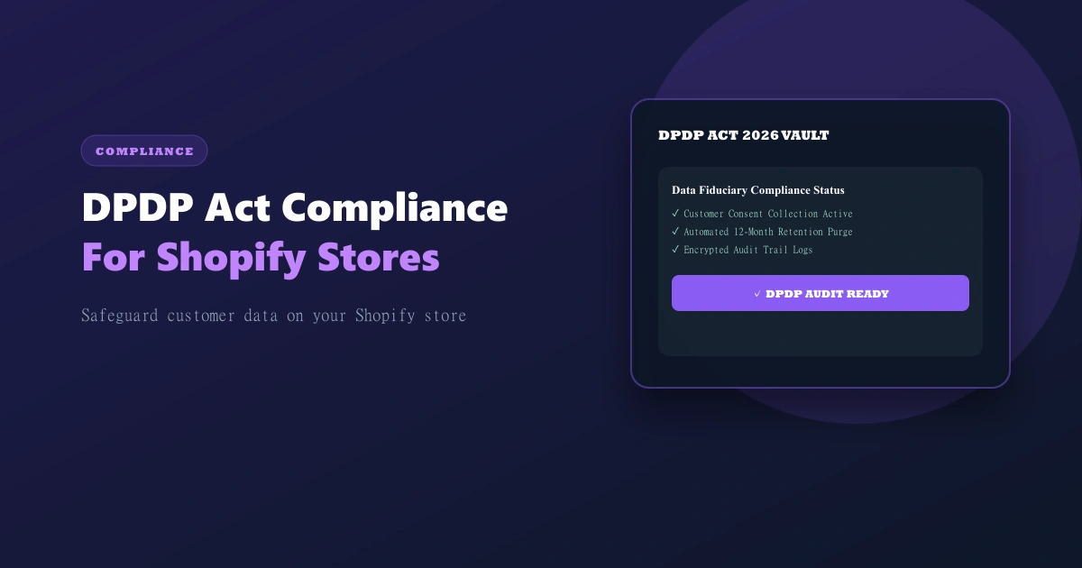 DPDP Act Compliance for Shopify Stores: What Every D2C Brand Must Know